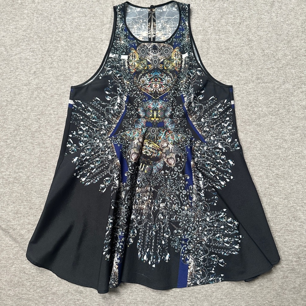 Unique Digital Print Trapeze Hem Tank Top